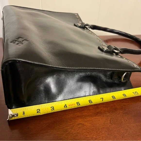 Patricia Nash Zancona Tote black leather studded EUC - Picture 9 of 12